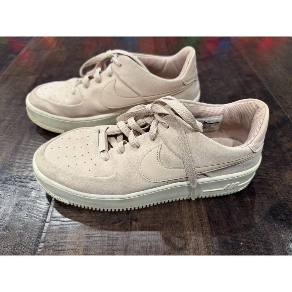 Nike Air Force 1 SAGE Low Womens Size 9.5 Particle Beige Pink Shoes AR5339-201